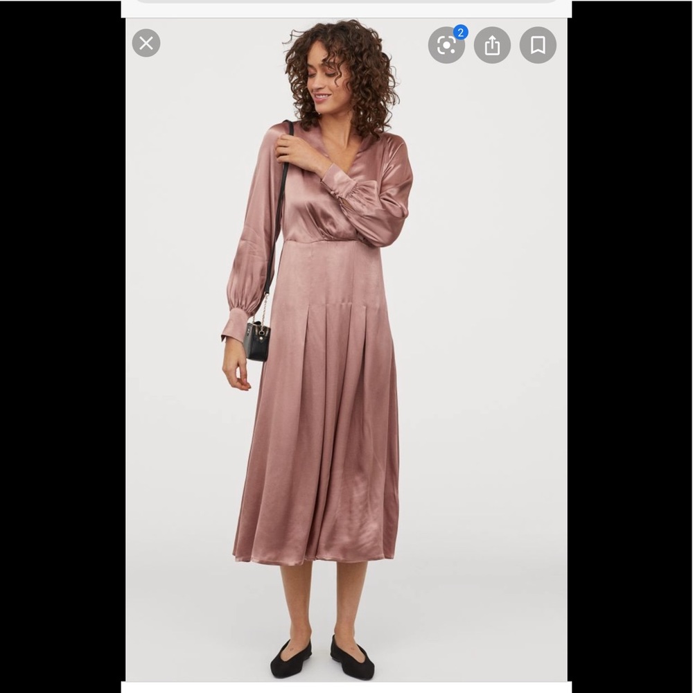 H & M V-neck Satin Dress size M